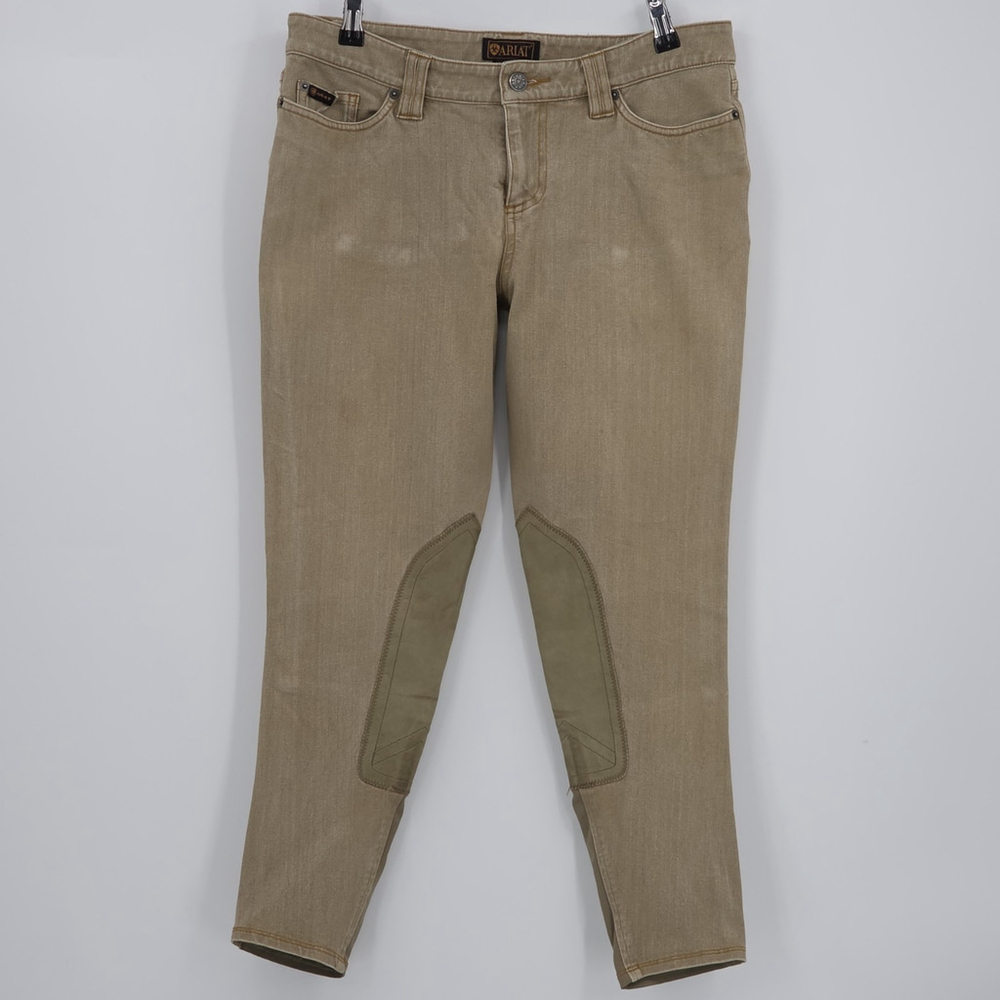 Equestrian Ariat Riding Pants Women’s 28R Tan Stretch Knee Patch Breech Horse